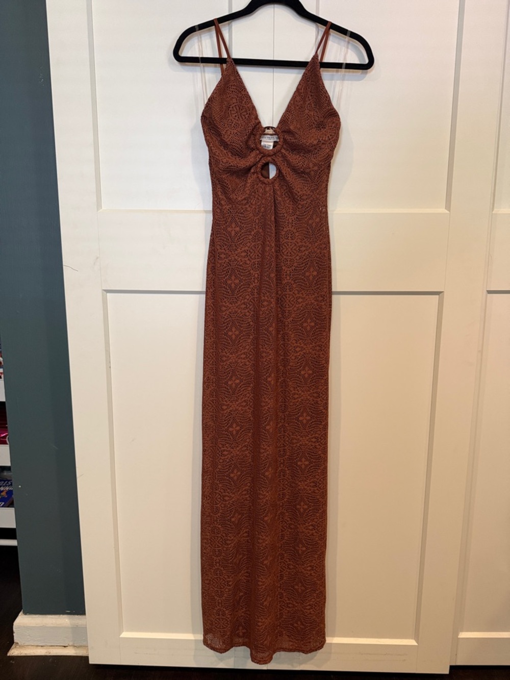 12th Tribe Brown Patterned Maxi Dress
